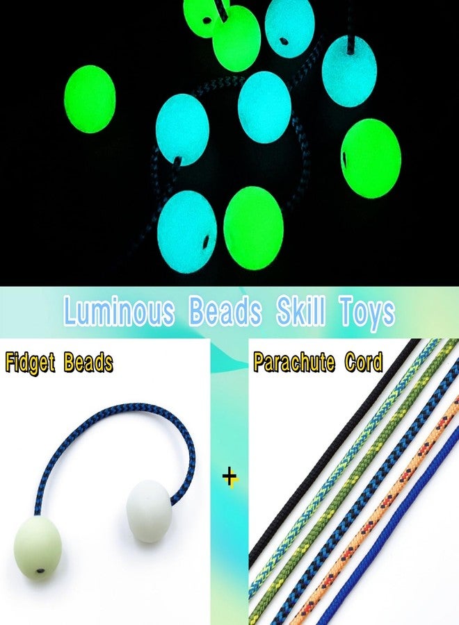 LXQQFUN Silicone Luminous Fidget Beads Skill Toys, Glow-in-The-Dark Beads Fidget Toys, EDC Worry Fidget Beads/Green and Blue, Gifts for Skill Players - Image 4